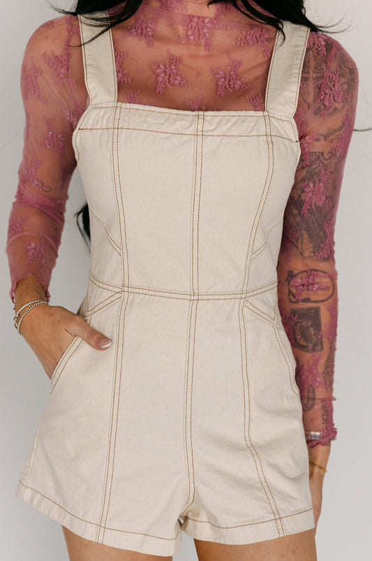 The Tillie Romper in Oatmeal