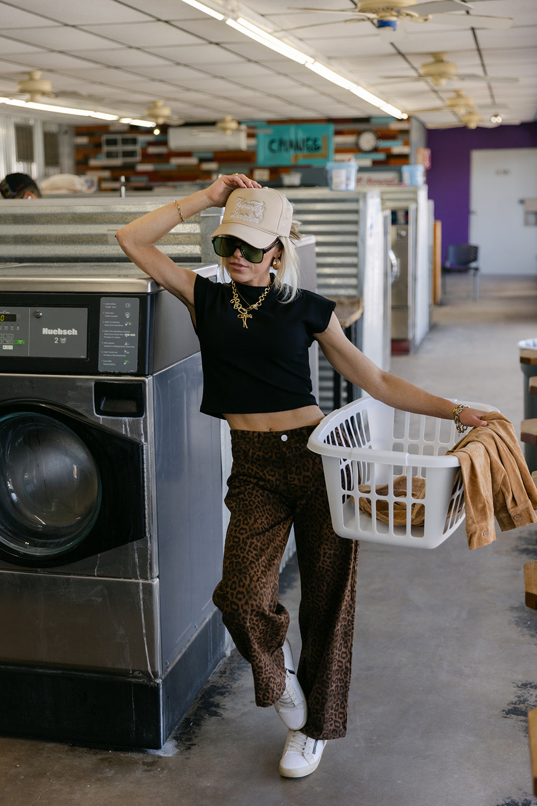 The Beckett Leopard Jean in Dark Wash