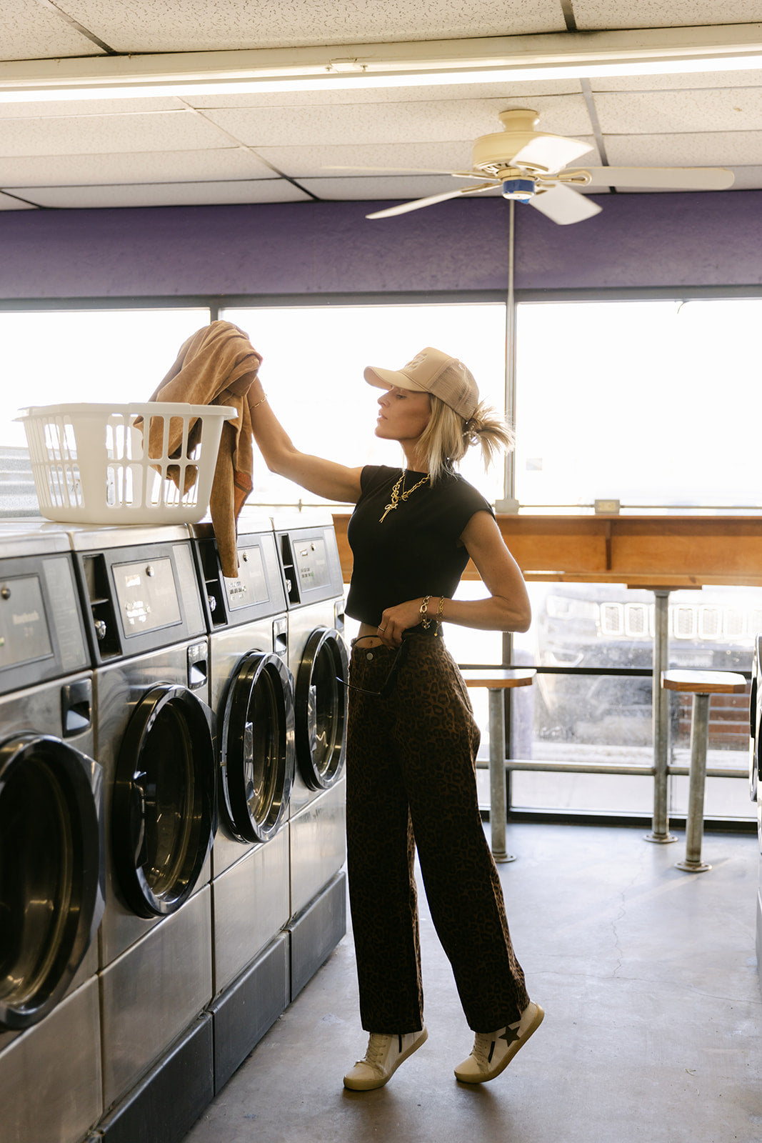 The Beckett Leopard Jean in Dark Wash