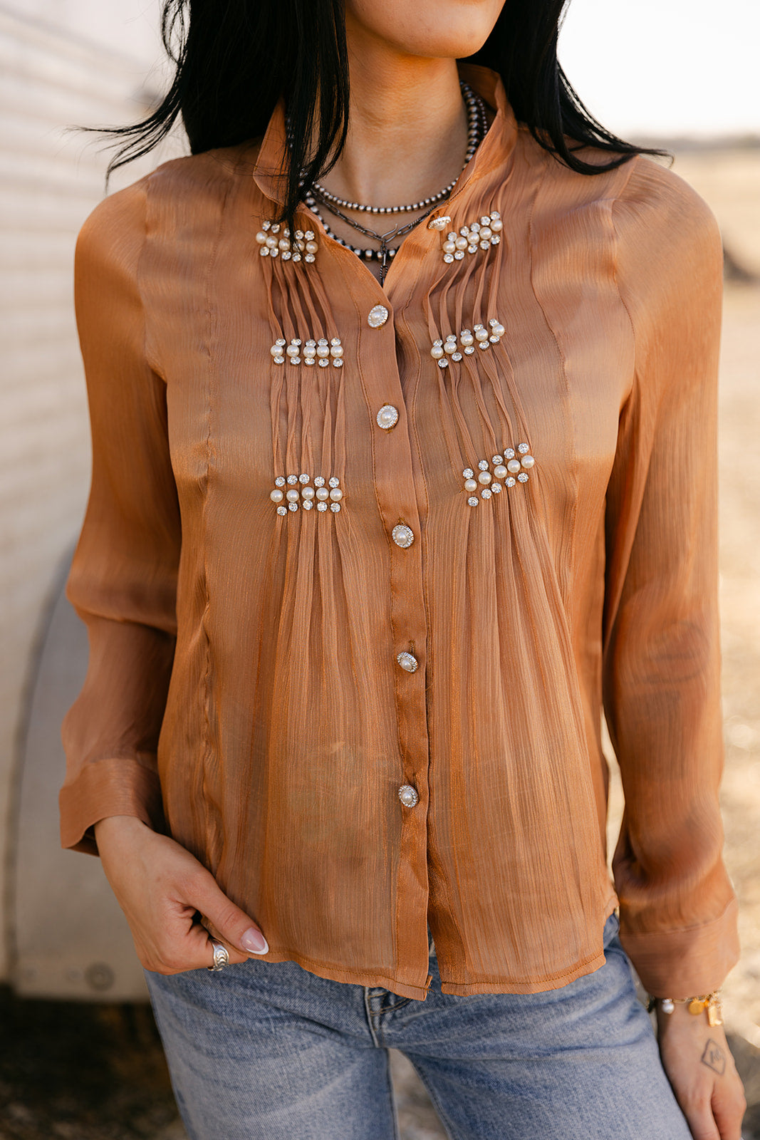 The Lelia Top In Taupe