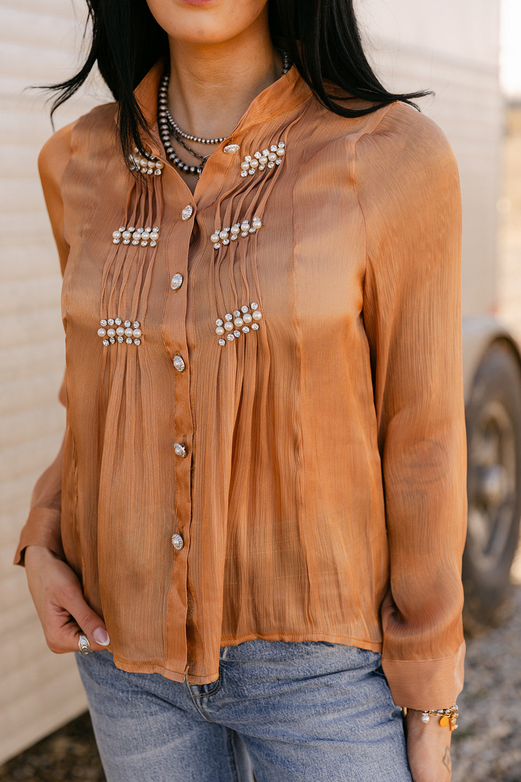 The Lelia Top In Taupe