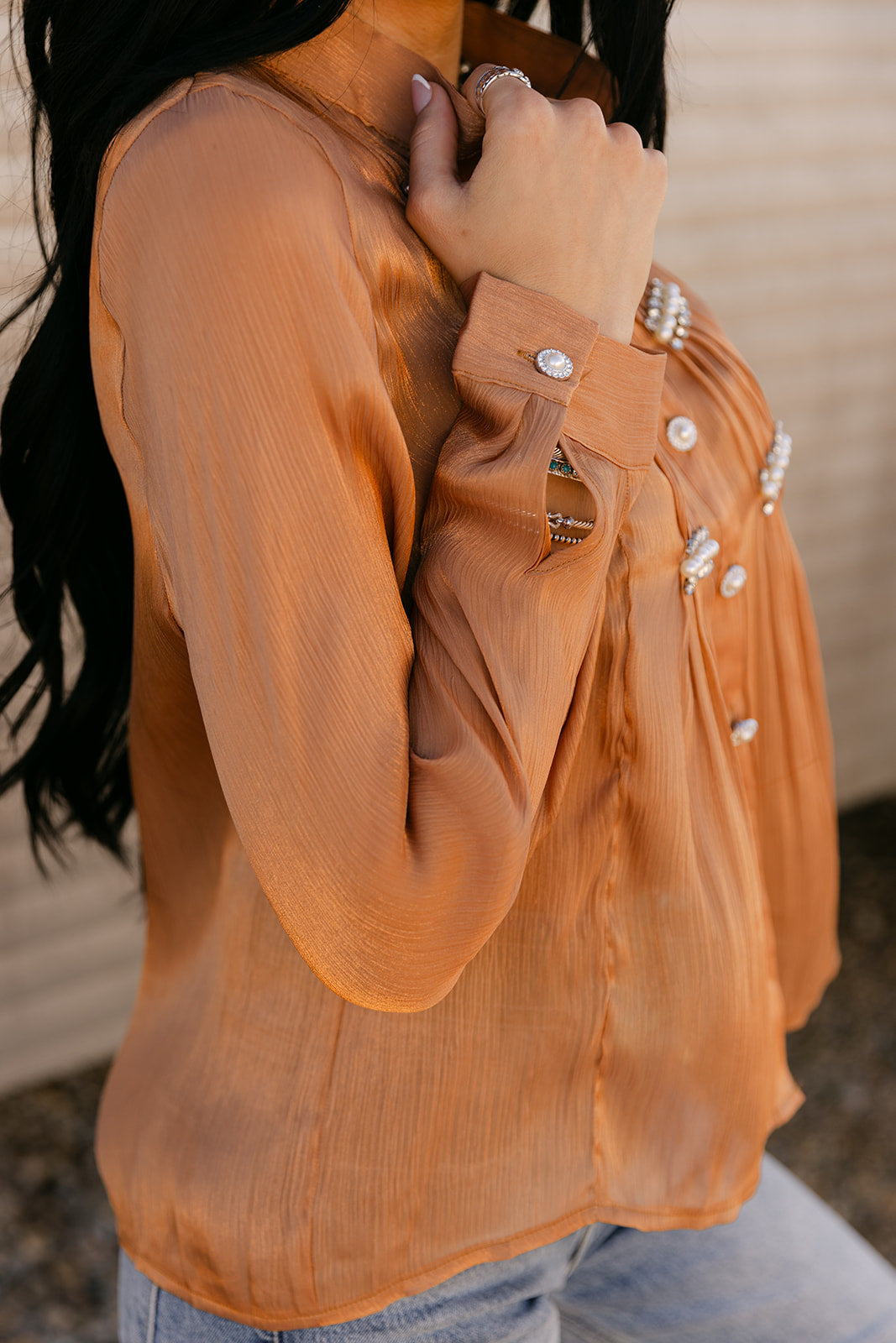 The Lelia Top In Taupe