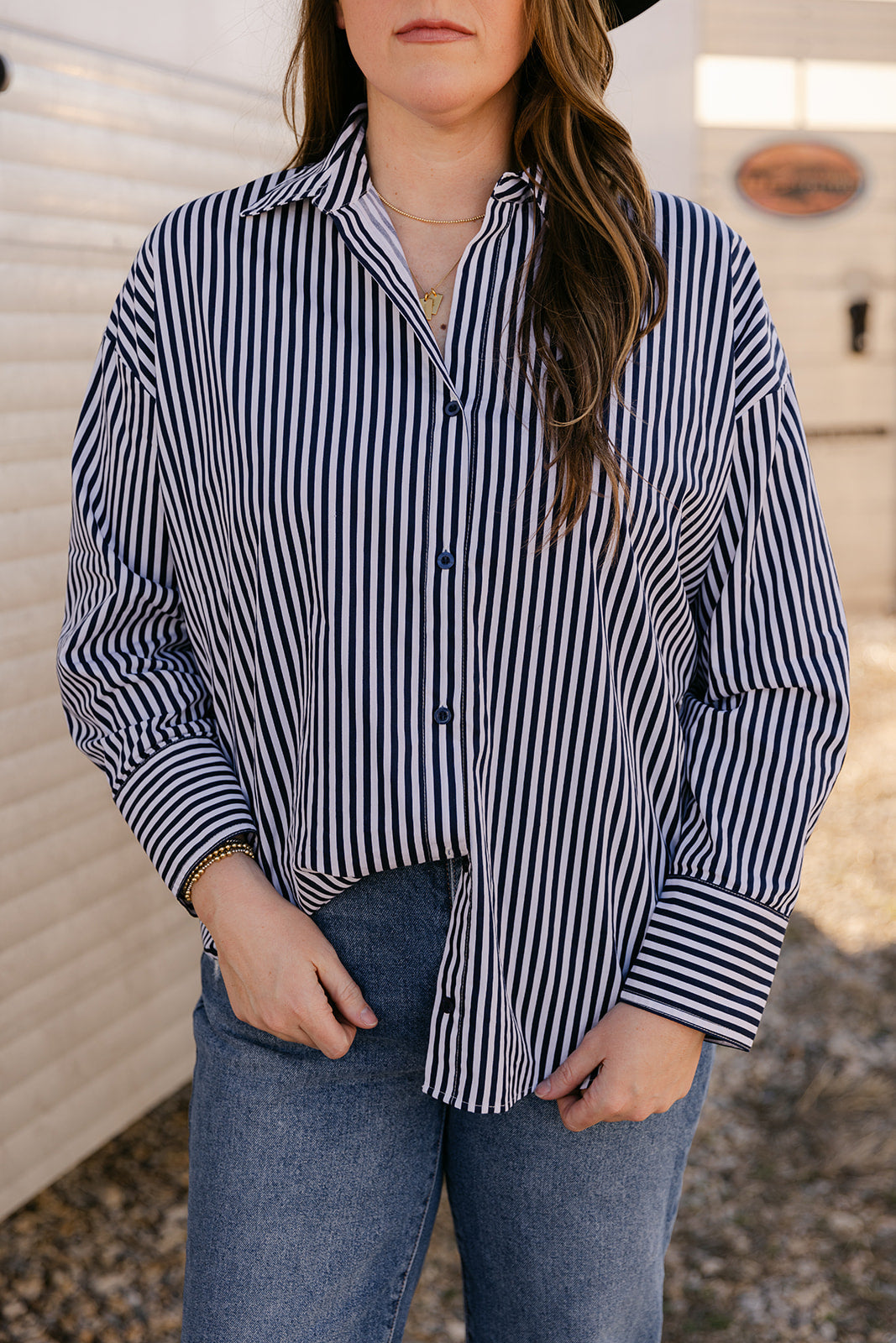 The Emery Top in Navy
