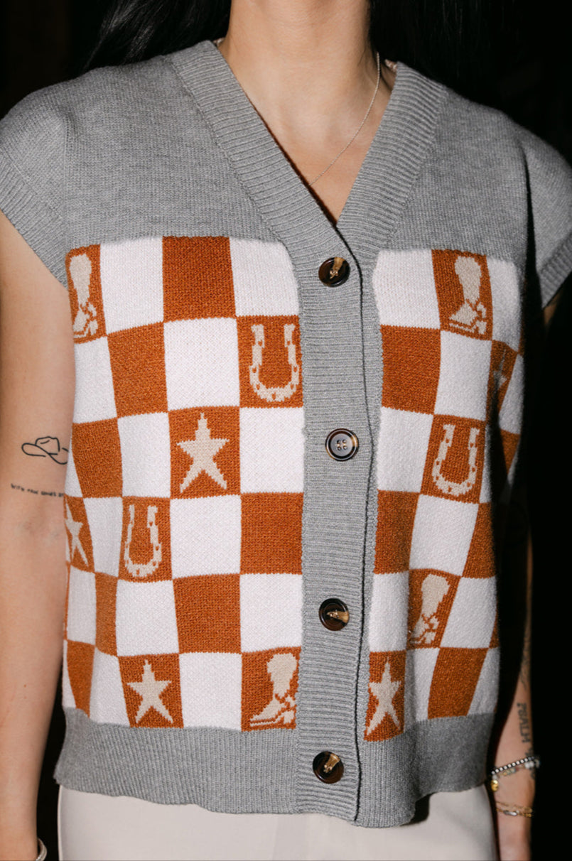 SALE - The Lucky Checkered Sweater Vest