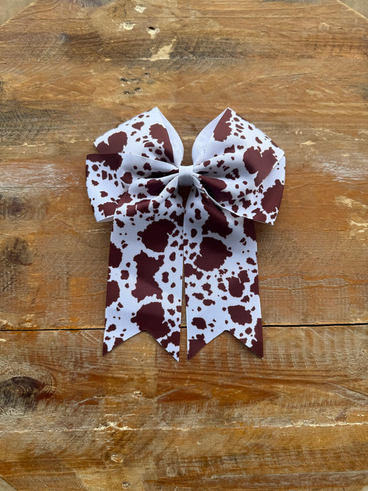 Cow Print Ribbon Bow
