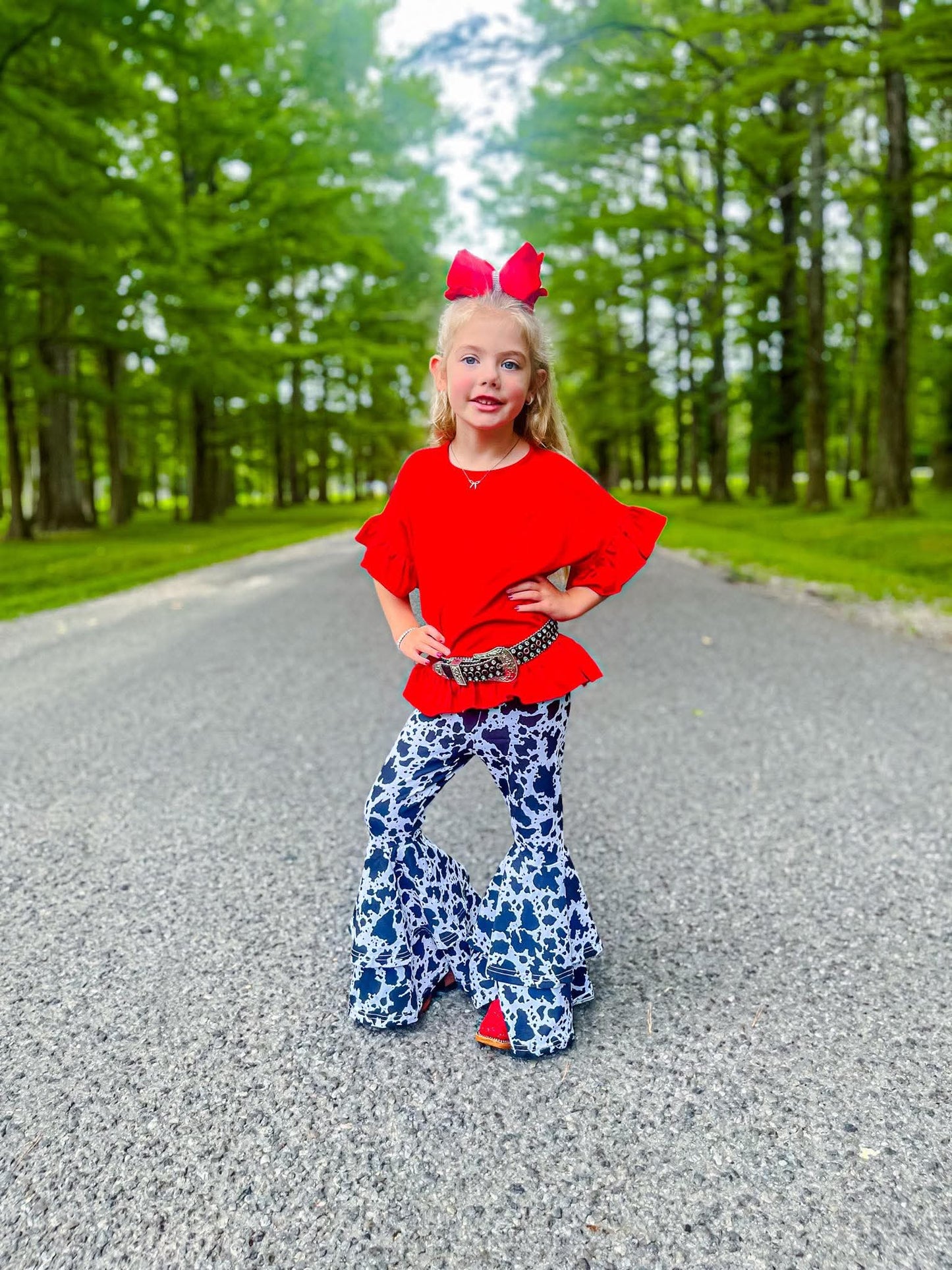 Rodeo Red ruffle top