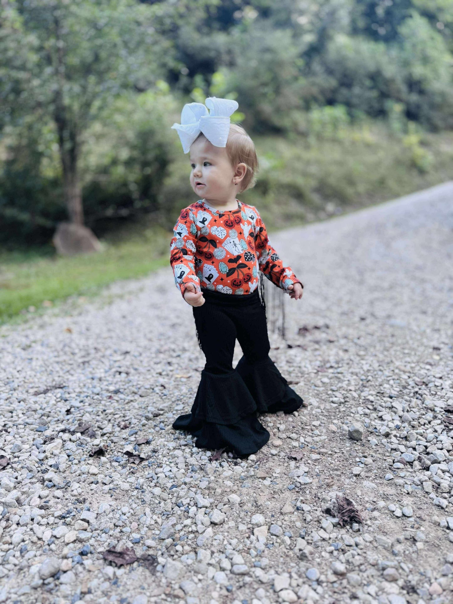 Haunted honky tonk fringe leo/top