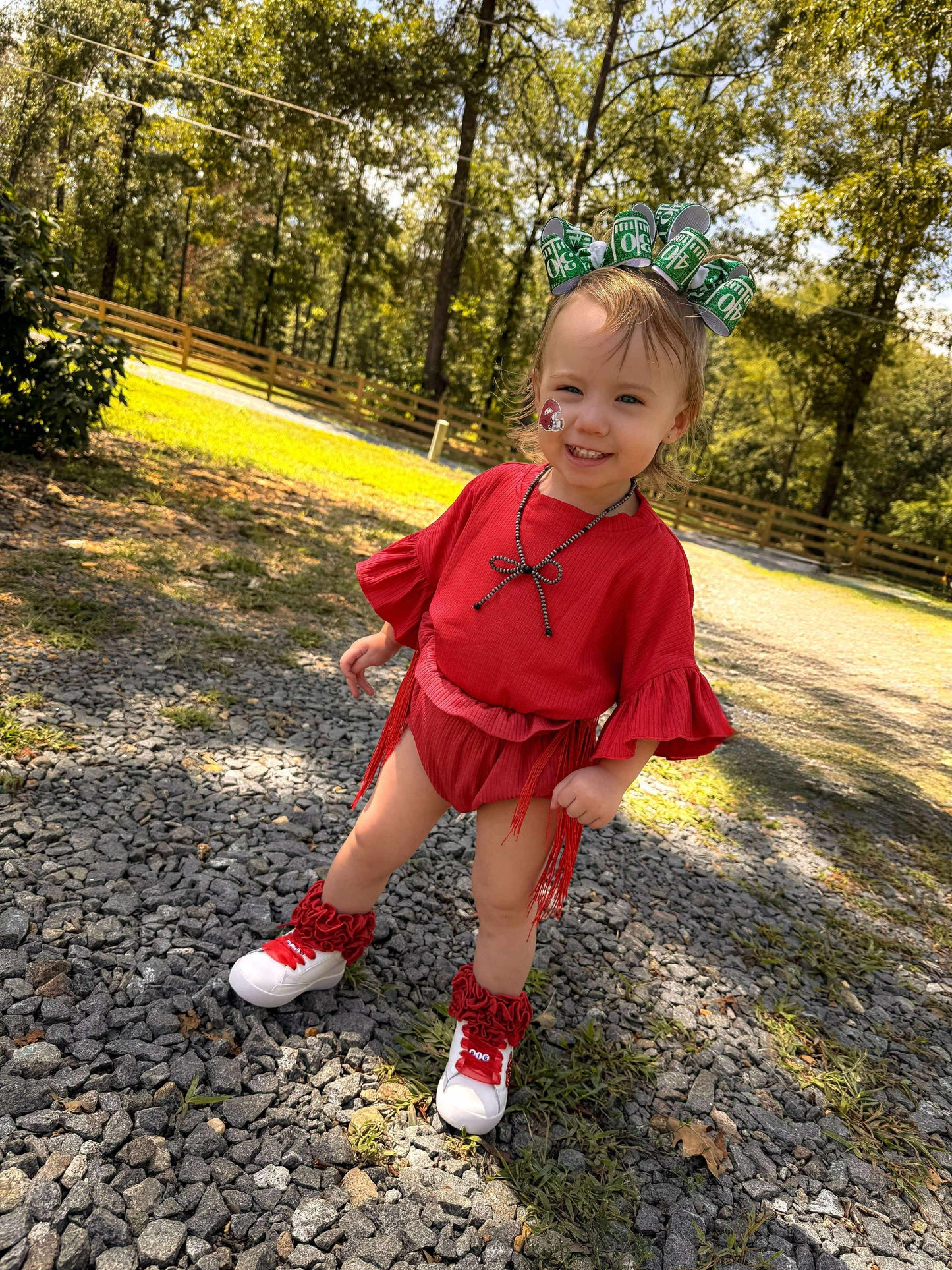 Rodeo Red ruffle top