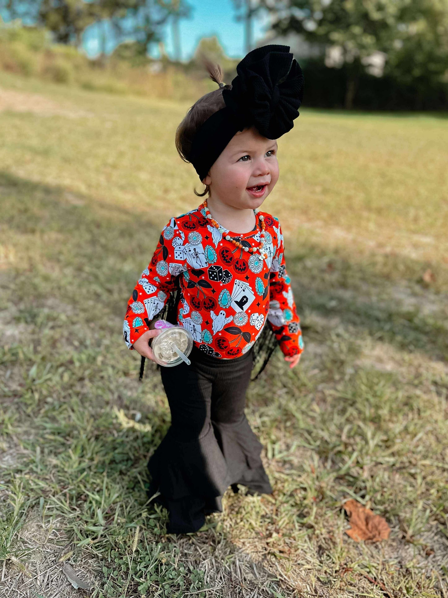 Haunted honky tonk fringe leo/top