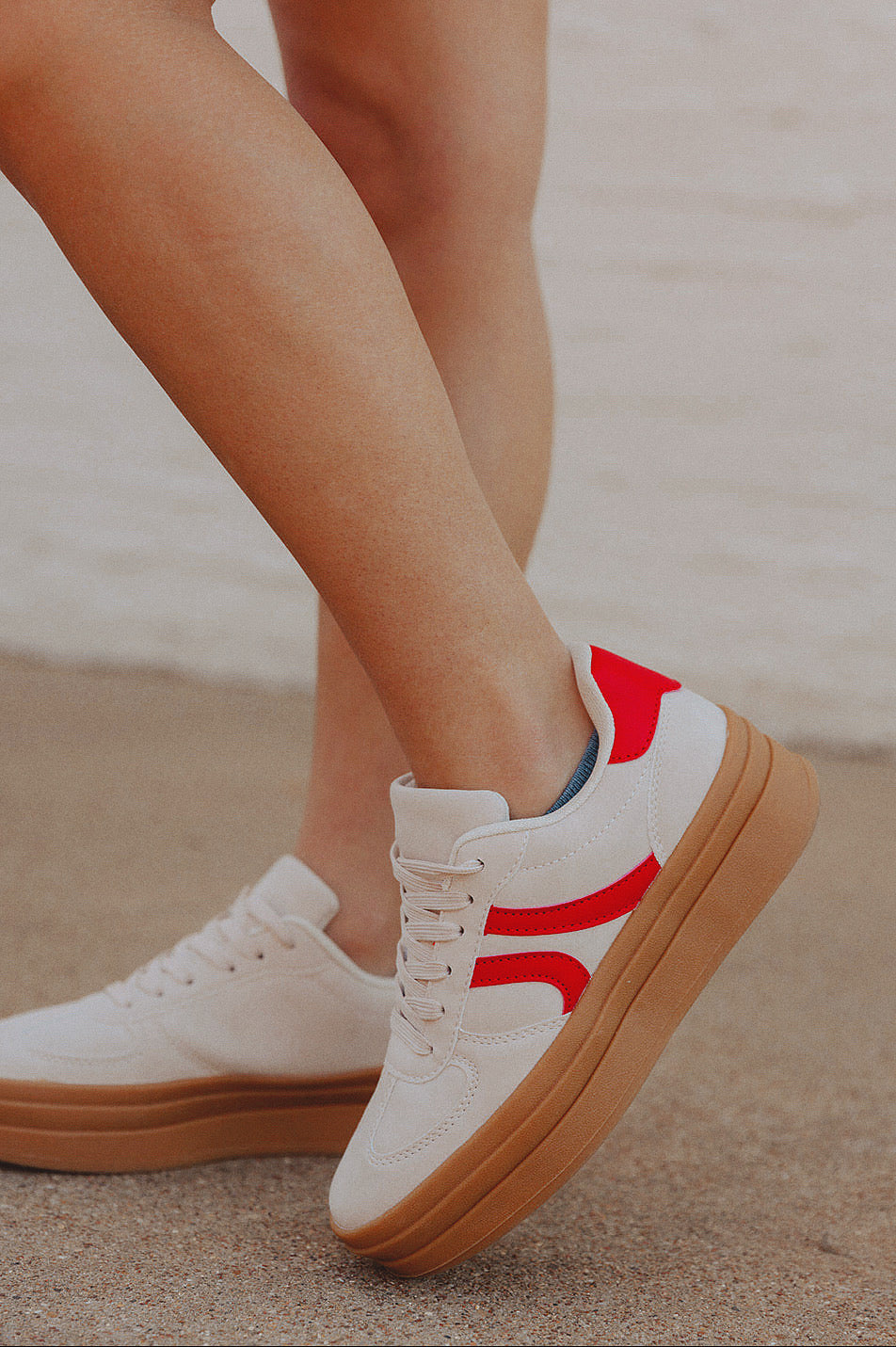 SALE The Oaklynn Platform Sneakers in Red