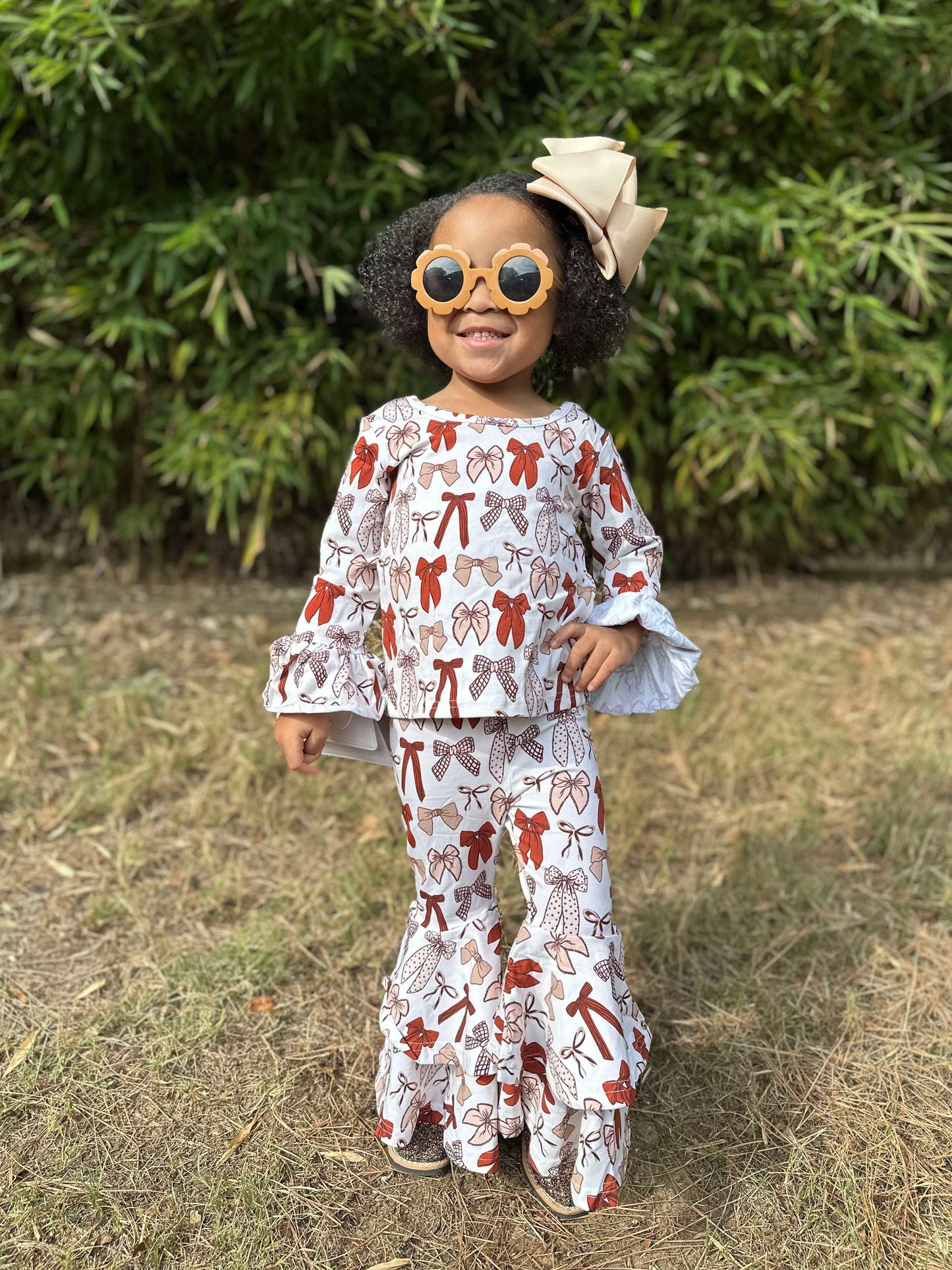 Fall Bows Double Bell Bottoms