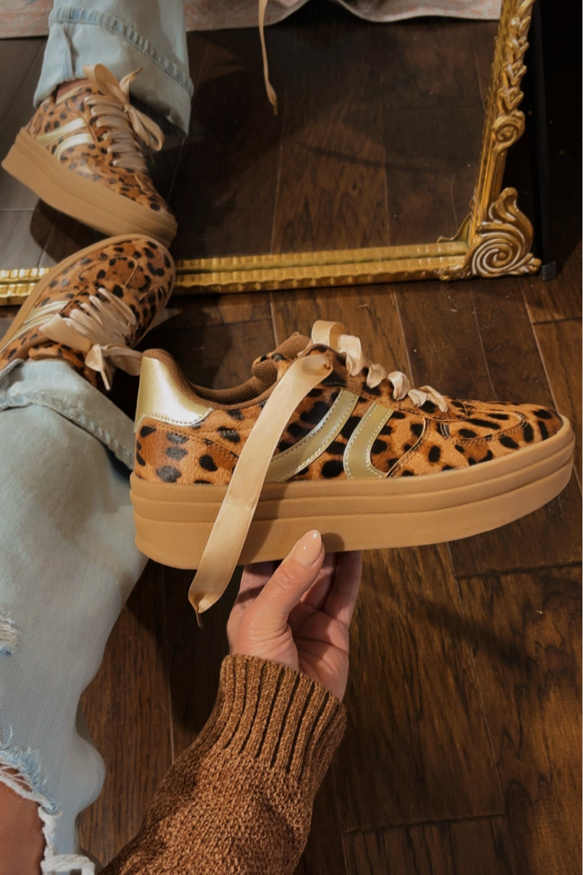 SALE The Oaklynn Platform Sneakers in Leopard