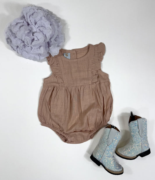 Peach Bubble Romper (FINAL SALE)