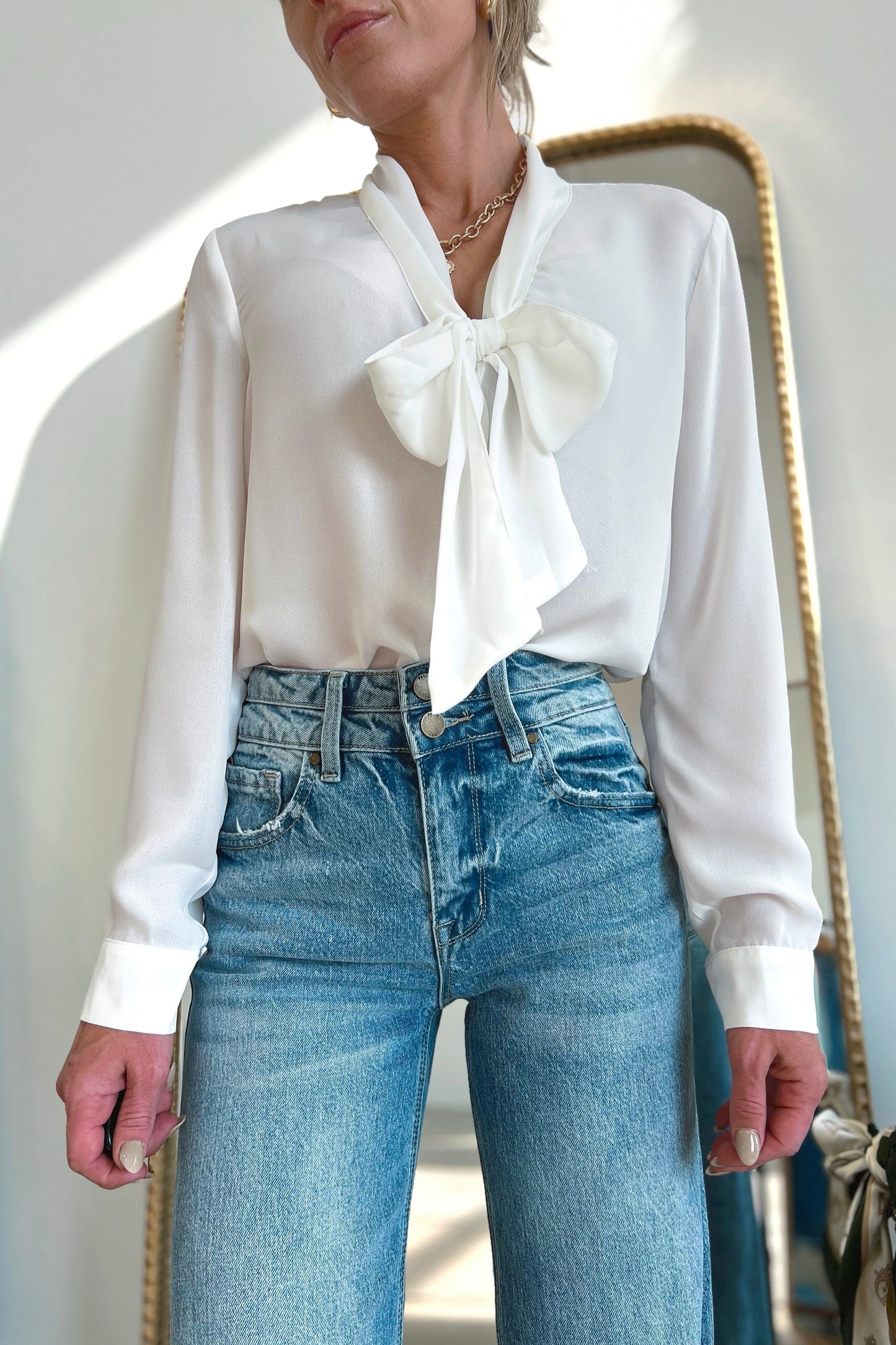 The Claire Classic Top in White