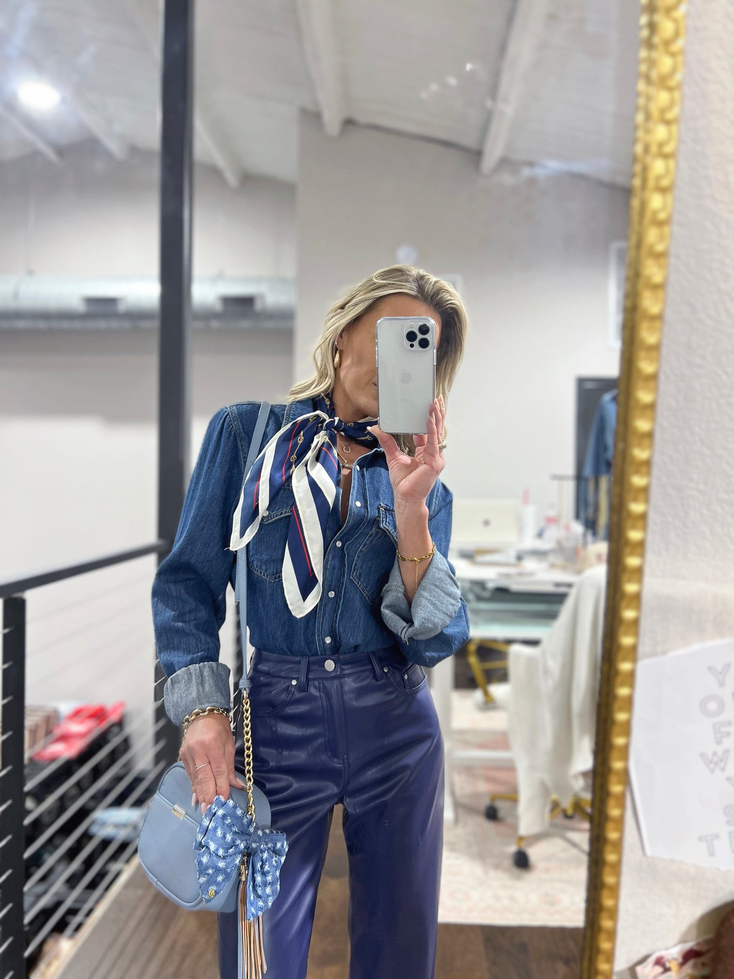 The Denim Daisy Bow Clip