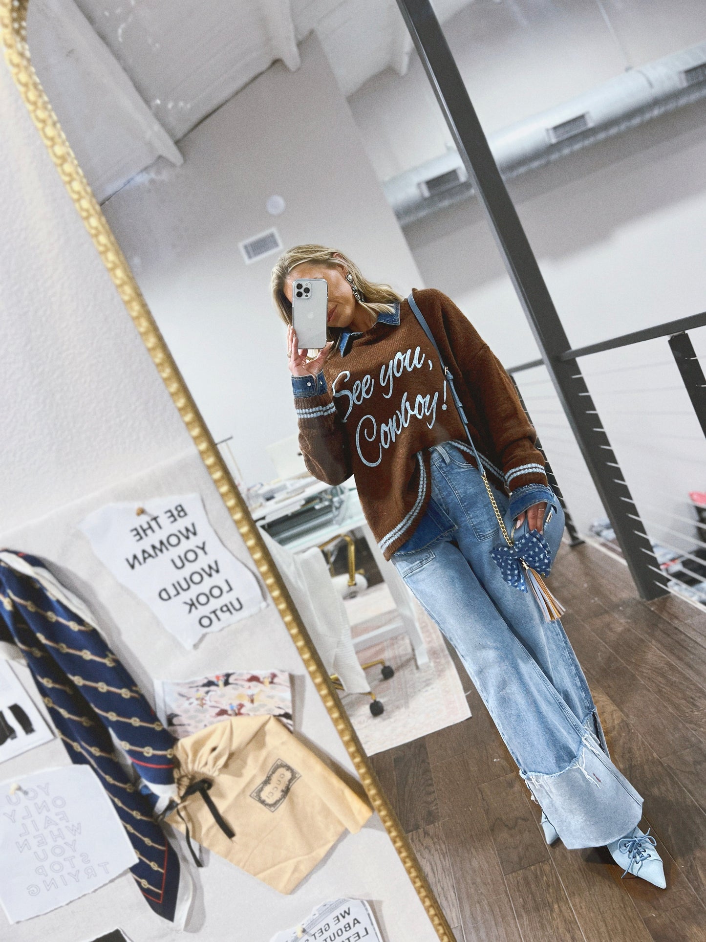 The Denim Daisy Bow Clip