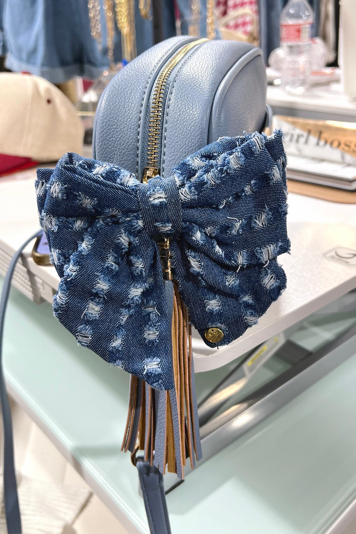 The Denim Daisy Bow Clip