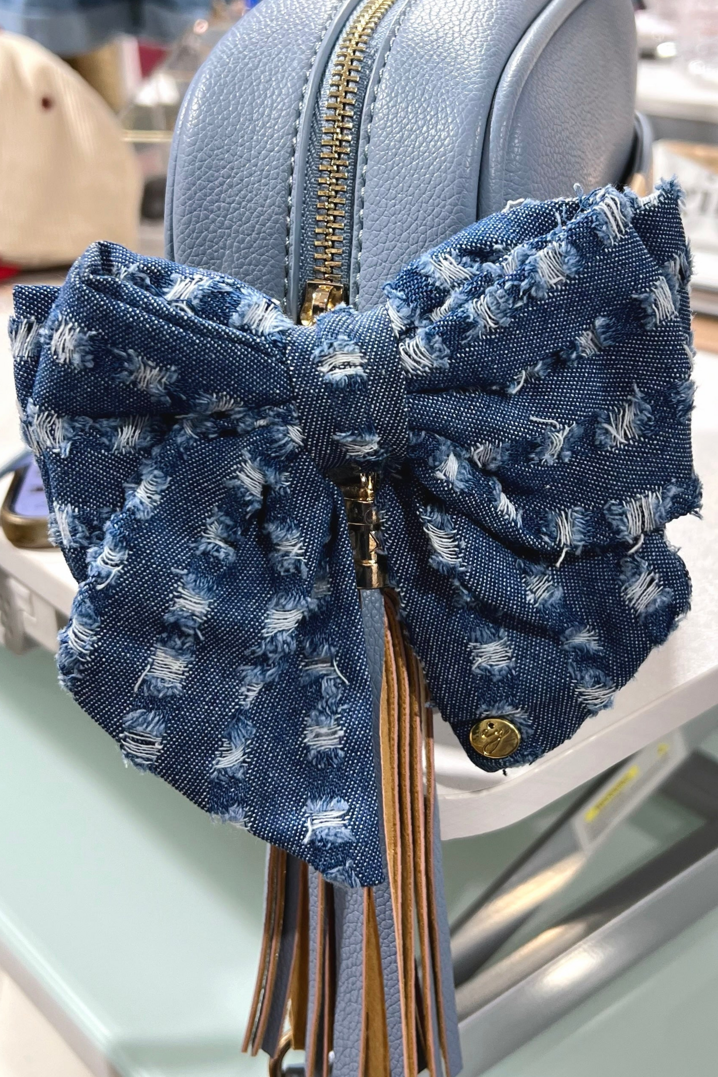 The Denim Daisy Bow Clip