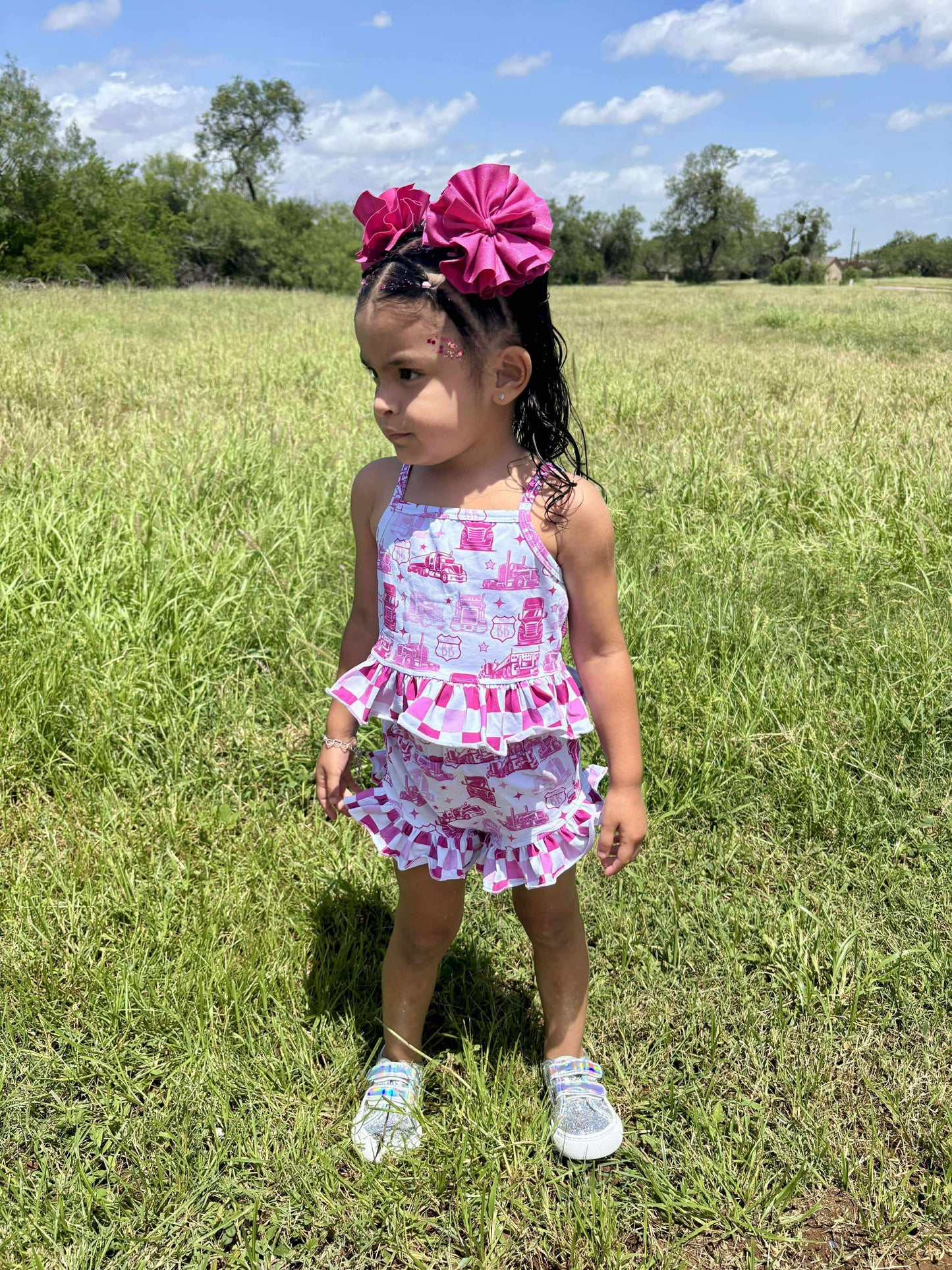 Pink Route BB Ruffled Set