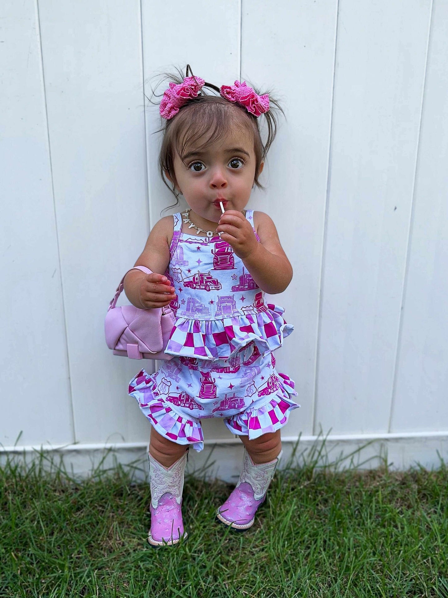 Pink Route BB Ruffled Set