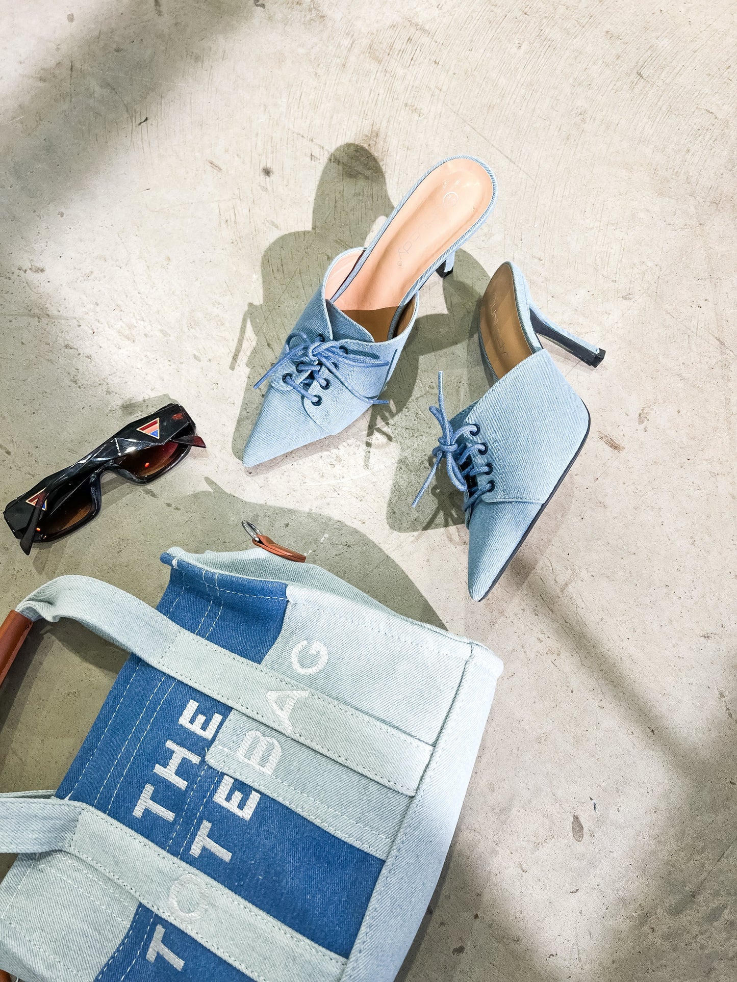 The Denim Crossbody Tote Bag