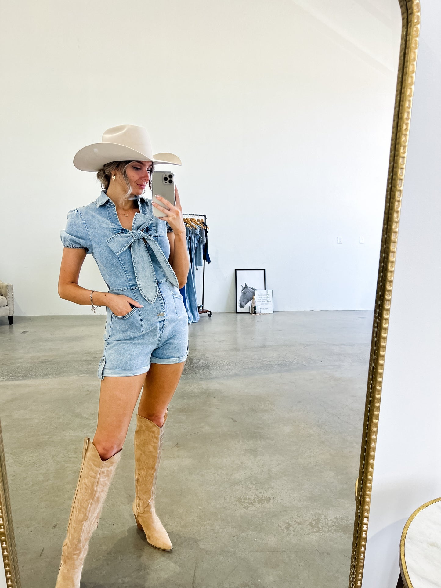 SALE The Elara Denim Romper