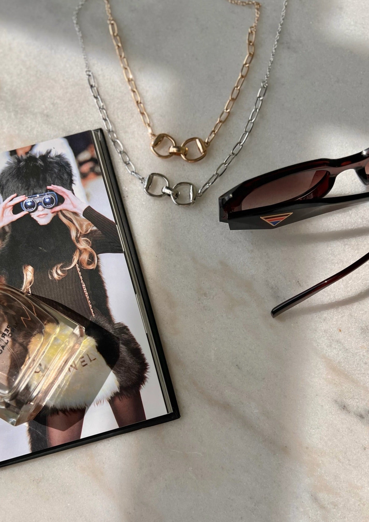 The Harlowe Horsebit Necklace in Silver