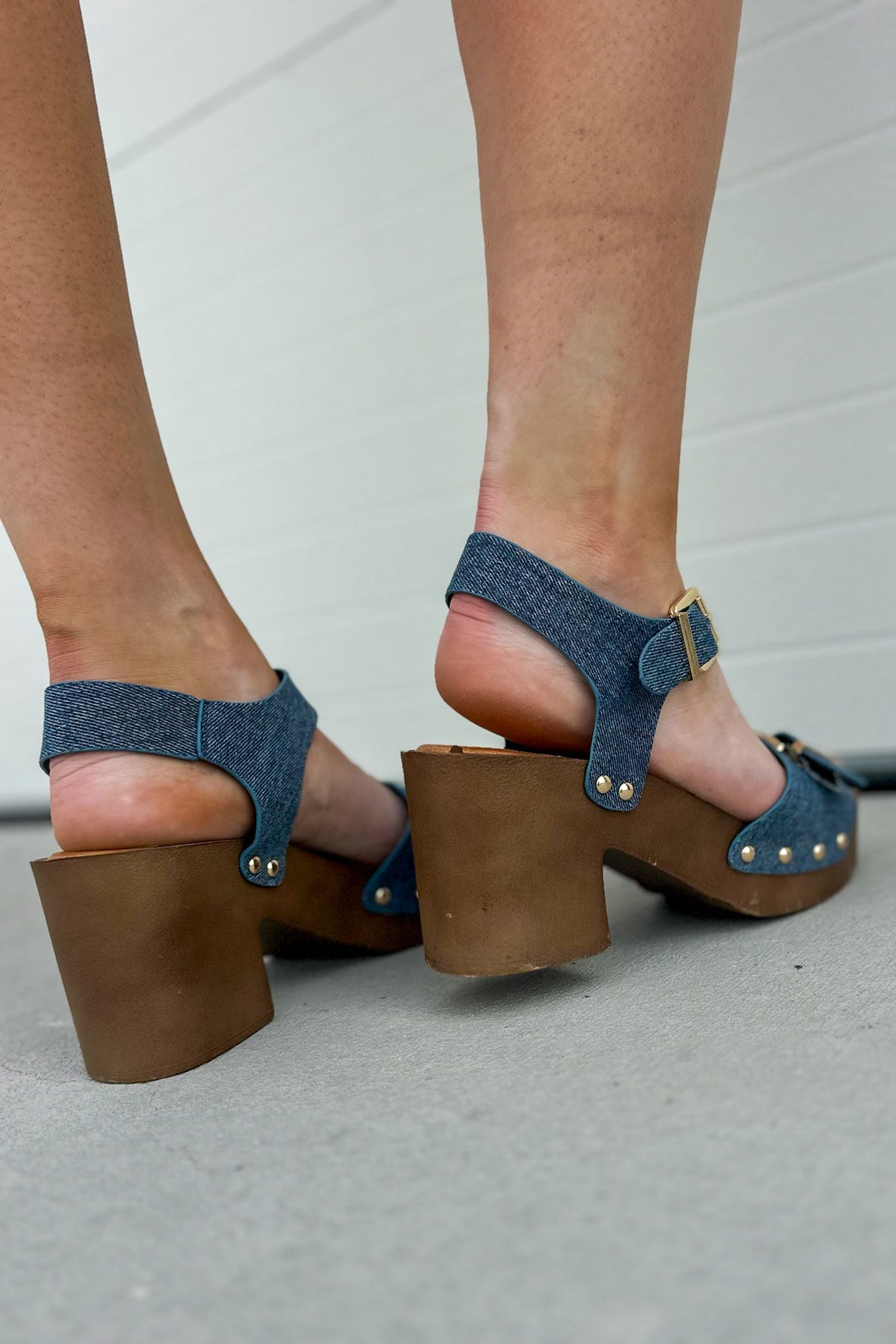The Dakota Studded Denim Clog