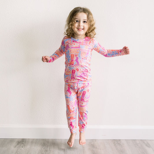 Saddle Up | Bamboo Toddler 2-Piece Pajamas | "I Love Our Time Together" | Thermo-Regulating, 4-Way Stretch | OEKO-Tex Safe