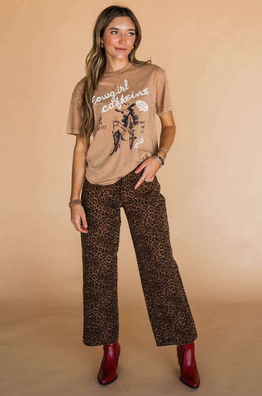The Beckett Leopard Jean in Dark Wash