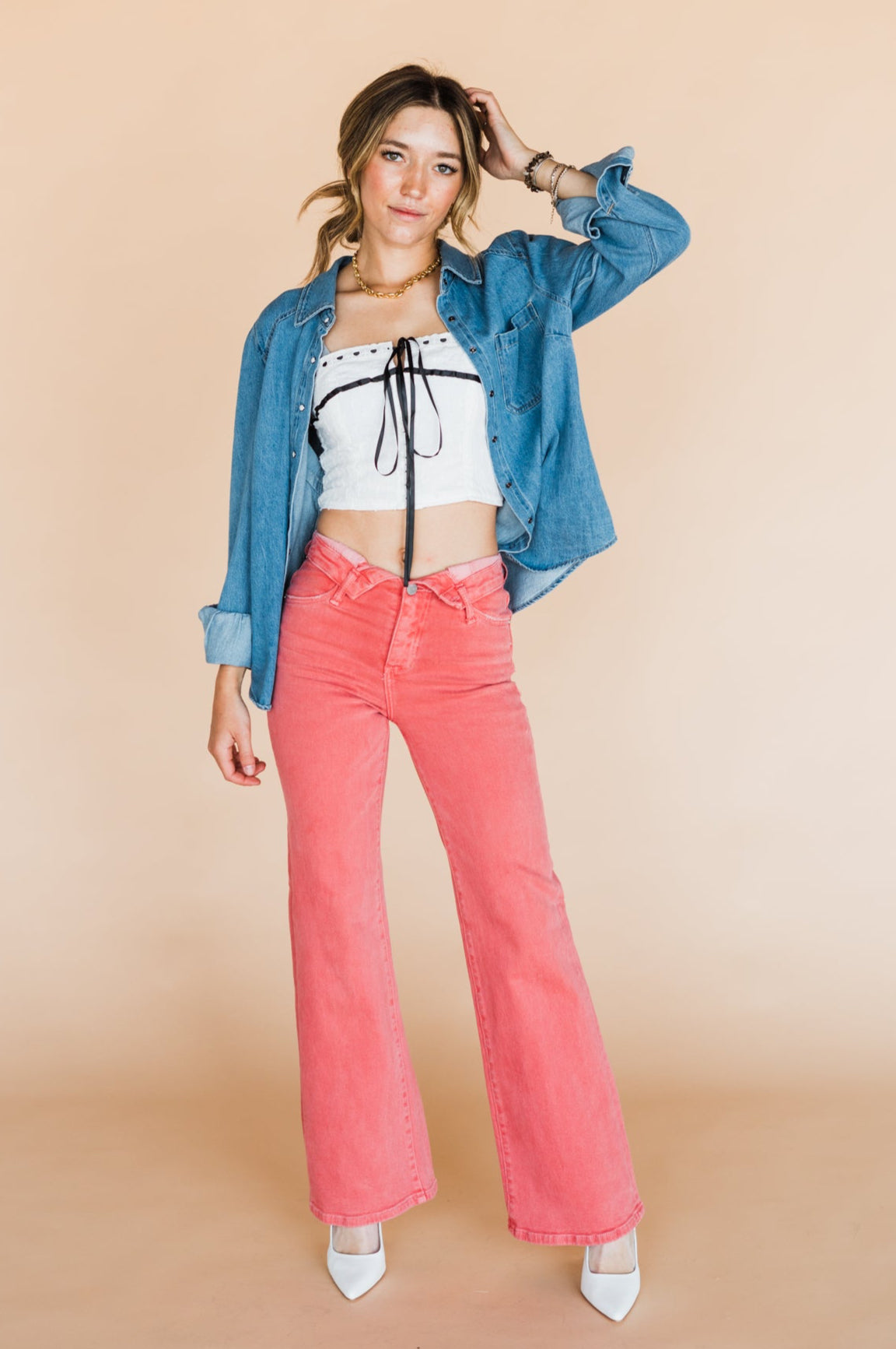 SALE The Everly Pant in Peach