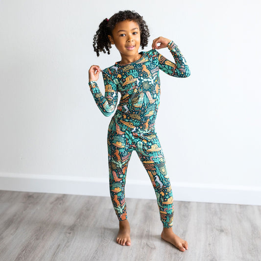 Wild West | Bamboo Toddler 2-Piece Pajamas | "I Love Our Time Together" | Thermo-Regulating, 4-Way Stretch | OEKO-Tex Safe
