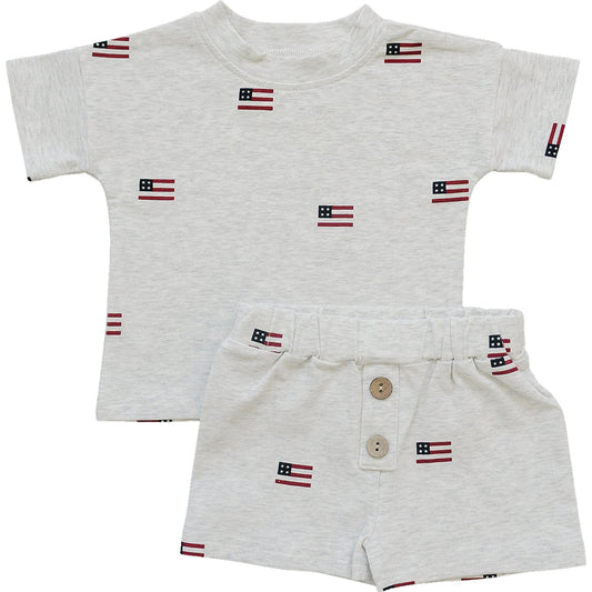 Flag Button Short Set