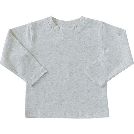 Heather Grey Long Sleeve Cotton Tee