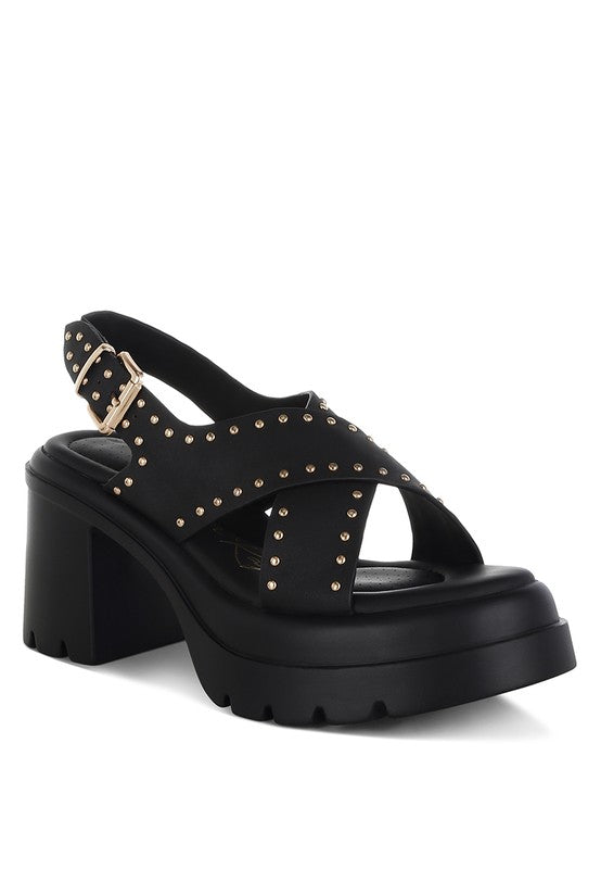 The Bella Block Studded Heel