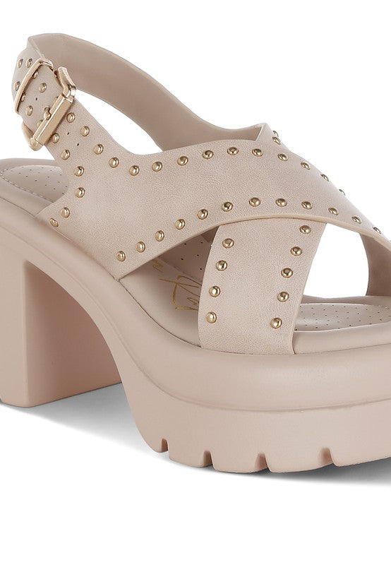 The Bella Block Studded Heel