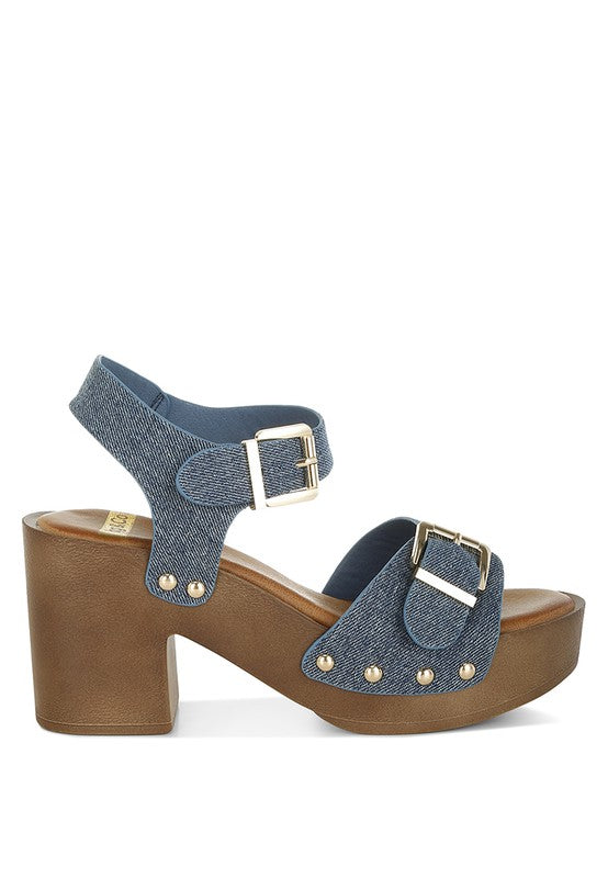 The Dakota Studded Denim Clog
