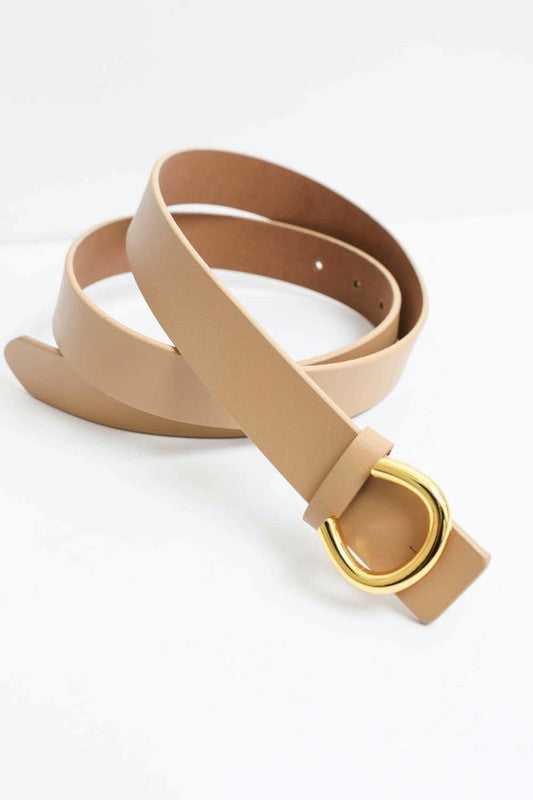The Lettie Leather Belt in Beige