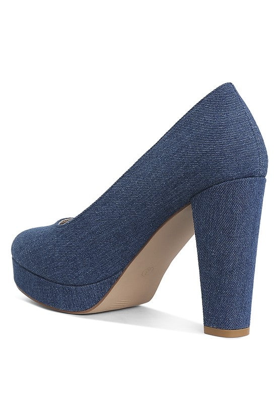 The Denim Block Heel