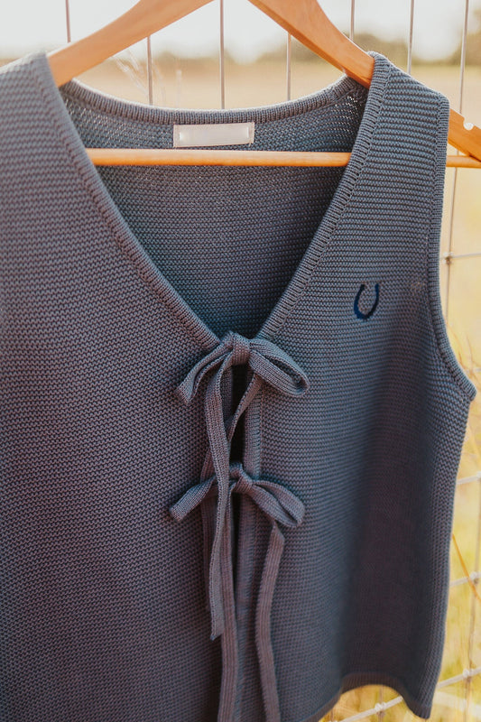 The Navy Horseshoe Sweater Vest