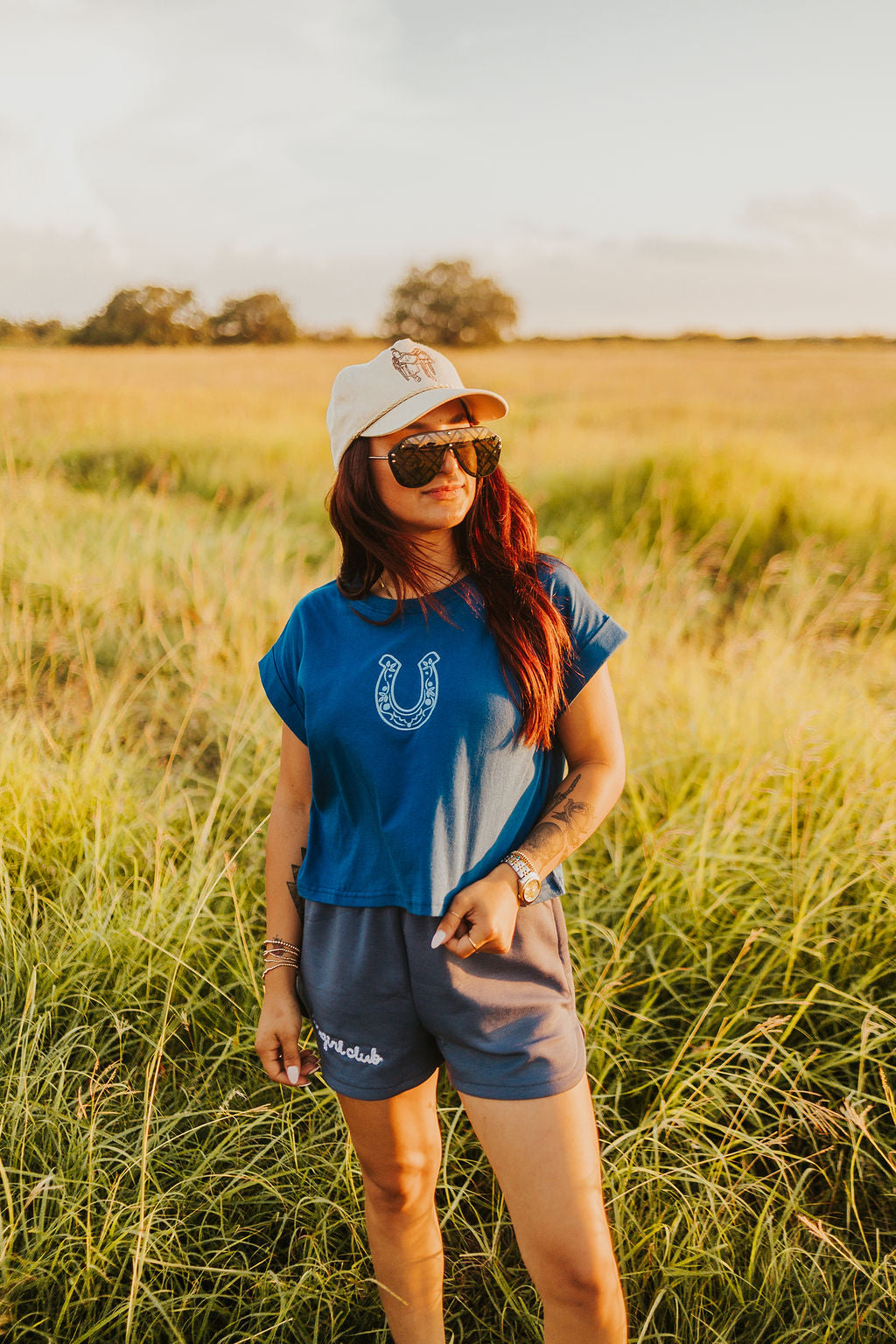 The Horseshoe Tee in Navy