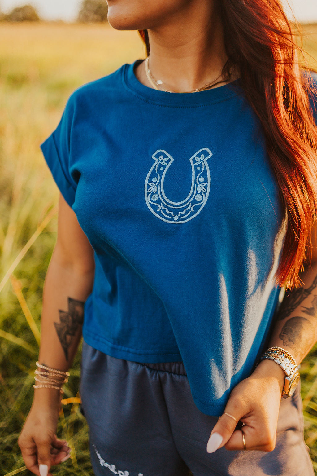 The Horseshoe Tee in Navy