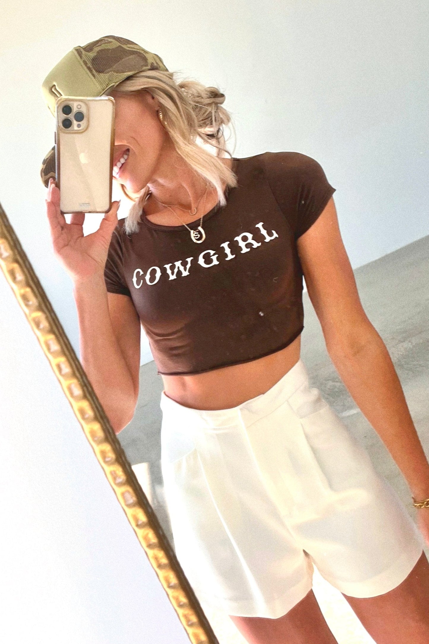 SALE The Cowgirl Mini Tee in Brown