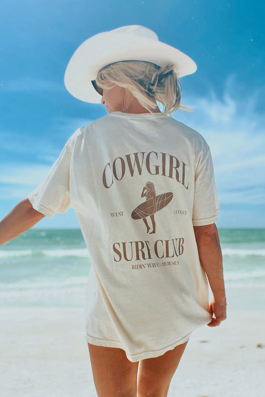 The Cowgirl Surf Club Tee in Ivory