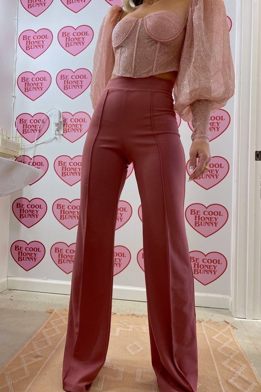 The Zoey Flare Trouser in Marsala
