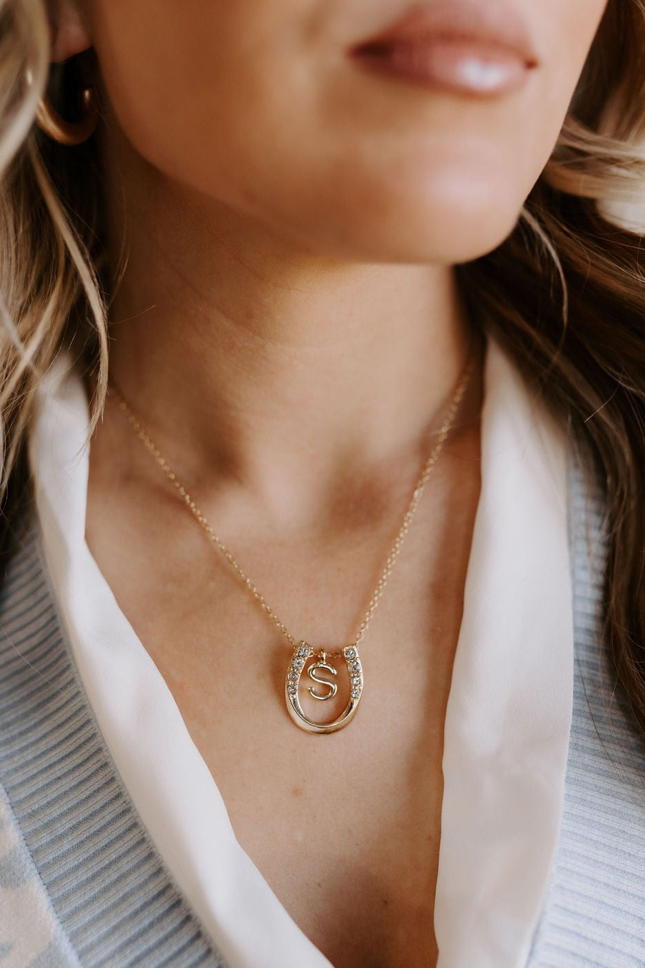 Horseshoe Initial Necklace