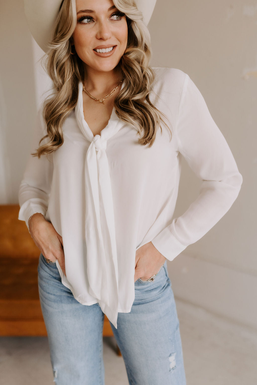 The Claire Classic Top in White