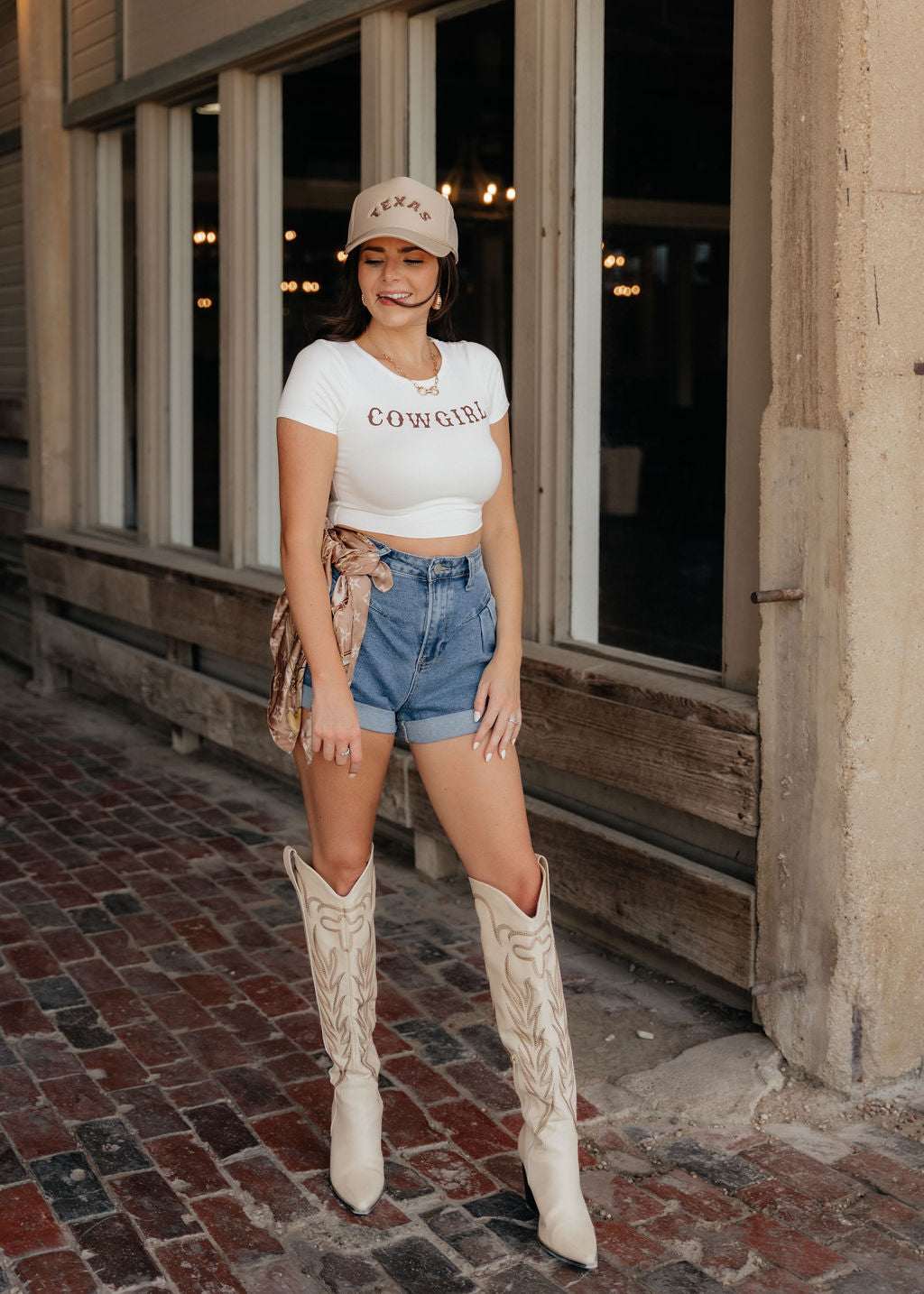 SALE The Cowgirl Mini Tee in Cream