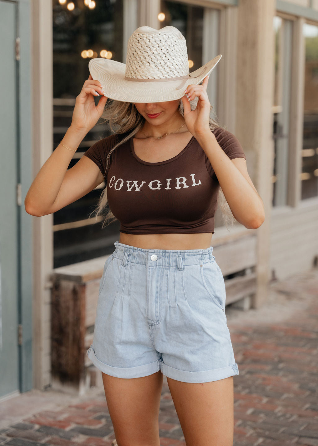 SALE The Cowgirl Mini Tee in Brown